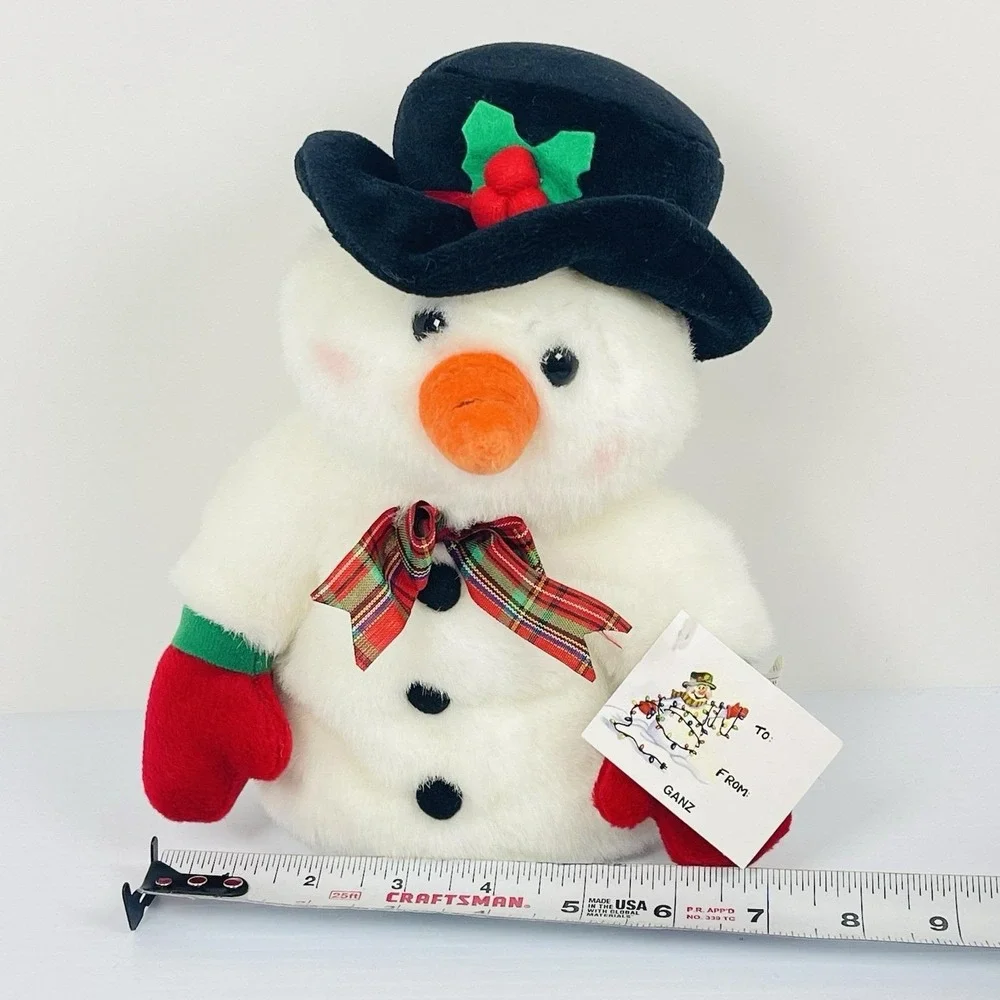 Vtg‎ 1998 Mr. Mitts Snowman Christmas Tree Topper Plush Stuffed Top Hat w/ Tags